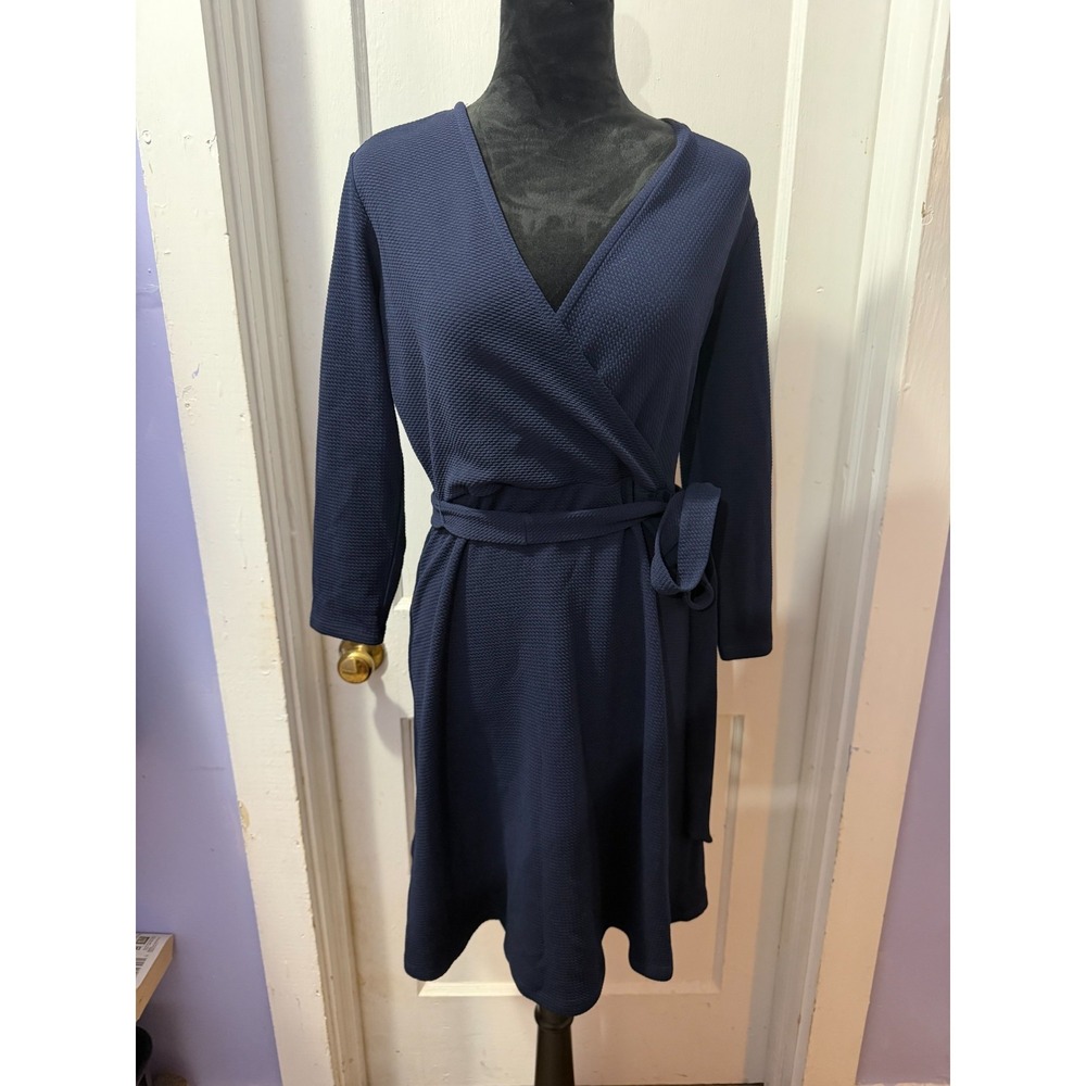 Tiana B Navy Long Sleeve Dress in S